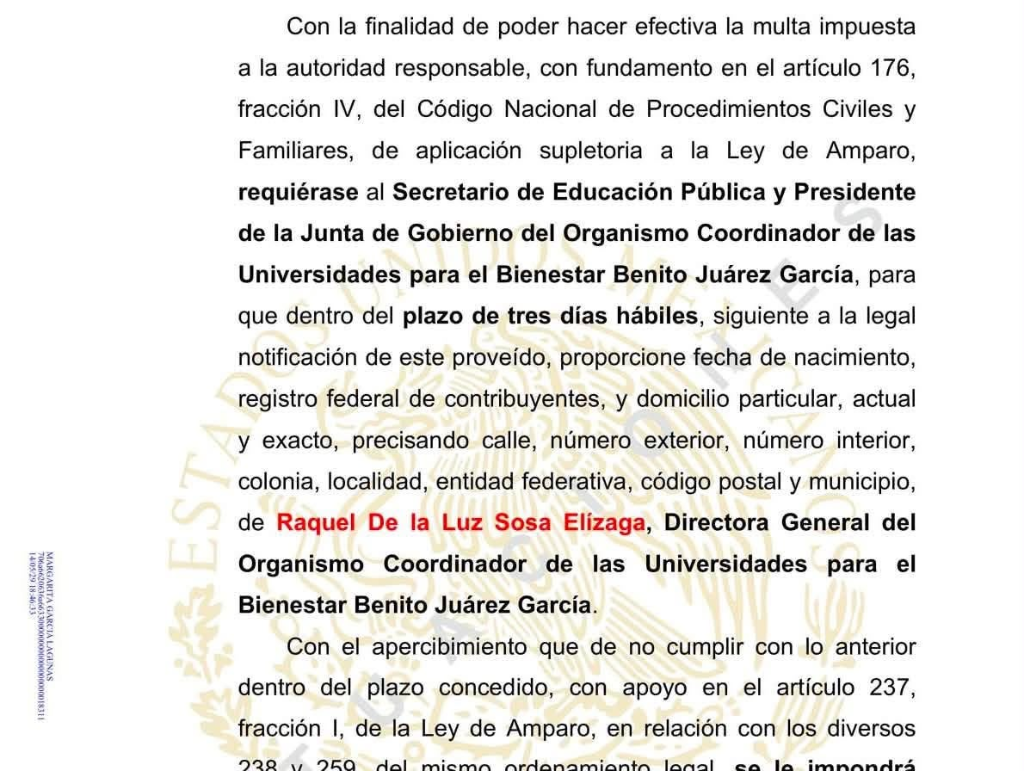 Requerimiento a la SEP