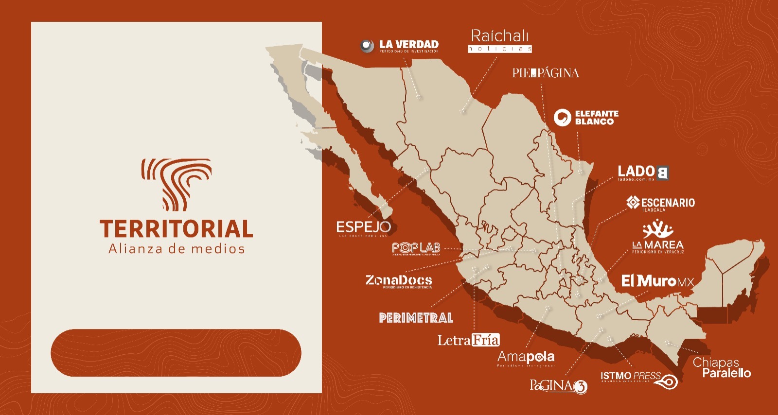 Territorial, alianza de medios: mapa de los medios integrantes, entre ellos Página 3