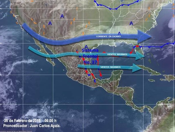 Se prevé potencial de lluvias en territorio oaxaqueño debido al Sistema Frontal 37