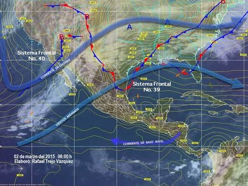 Frente Frío 40, favorecerá potencial de lluvias menores en territorio oaxaqueño