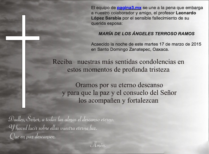 Condolencias para Leonardo López Sarabia