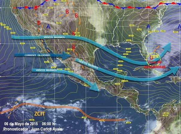 Potencial de lluvias fuertes en el  sur del país; continúa “Mar de fondo” con olas de 2 a 3 metros