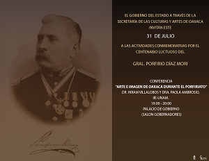 Ofrecerán conferencia sobre Porfirio Díaz en Palacio de Gobierno