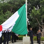 El magistrado presidente Alfredo Laguna Rivera izó la Bandera Nacional