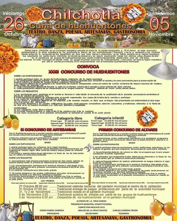 Invita Chilchotla a sus festividades del Día de Muertos