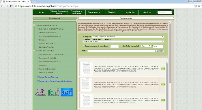 Disponibles 3 mil versiones de sentencias en el portal web del PJO