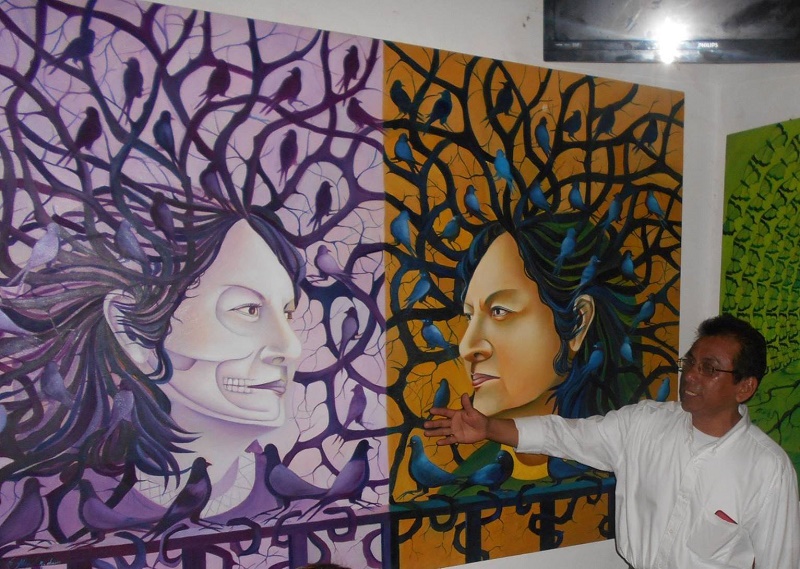 Homenajean con exposición pictórica a escritora zapoteca Irma Pineda