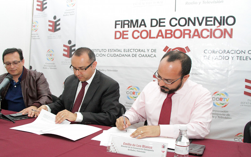 #EleccionesOaxaca: Firman convenio IEEPCO y CORTV para garantizar ejercicio transparente del proceso electoral 2016