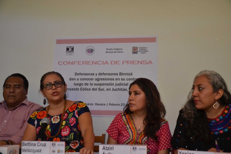 En Oaxaca hay persecución contra defensoras ambientalistas por oponerse a proyectos eólicos