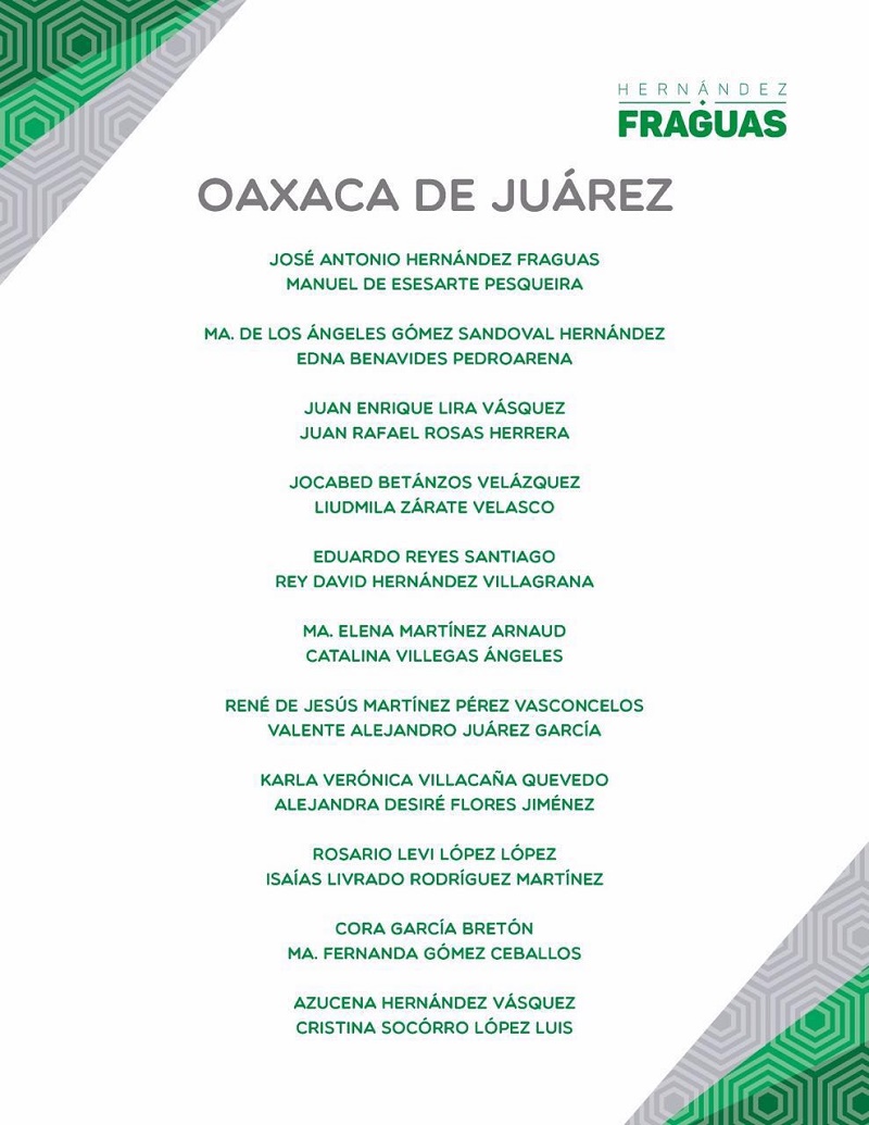 Fraguas da a conocer a quienes integran su planilla