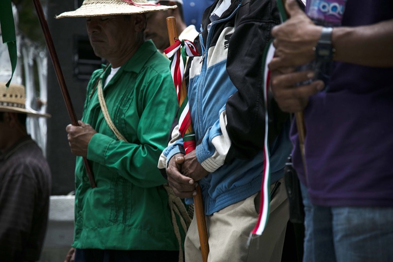 Autoridades de la región de la Mixteca anunciaron su apoyo al magisterio oaxaqueño. Foto: Agencia Estación Foto.