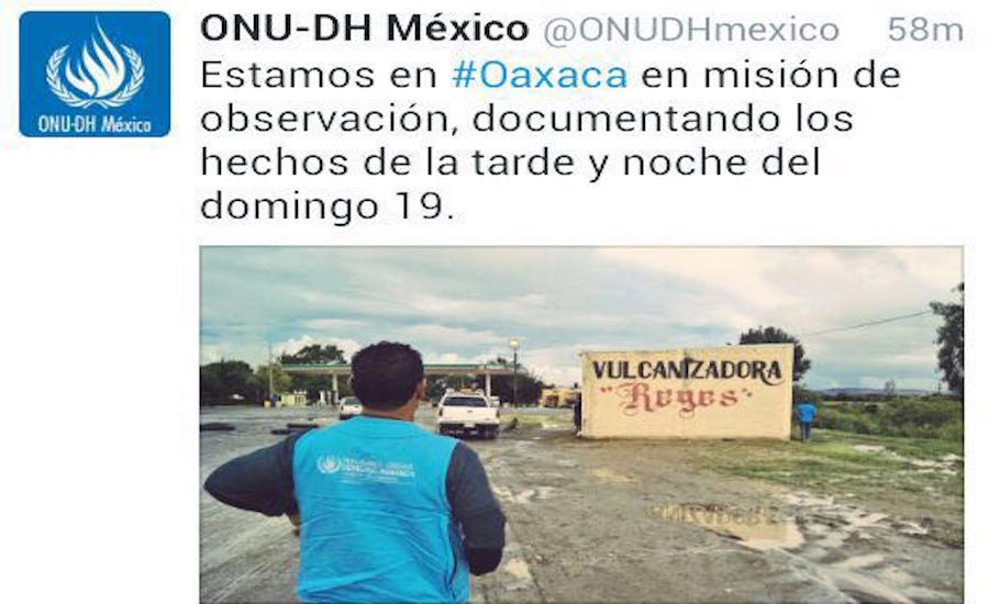Llega Comisión de Observación de la ONU-DH y condena la violencia en Oaxaca