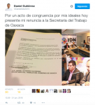 Renuncia de Daniel Gutiérrez.