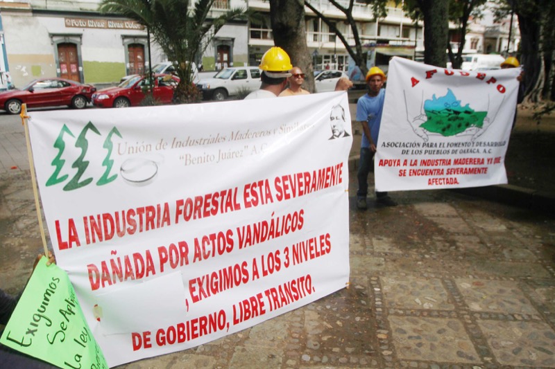 Integrantes de AFODEPO exigieron transitar libremente y denunciaron afectaciones económicas en la industria maderera