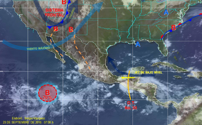 Onda tropical 30 propiciará potencial de tormentas fuertes en Oaxaca