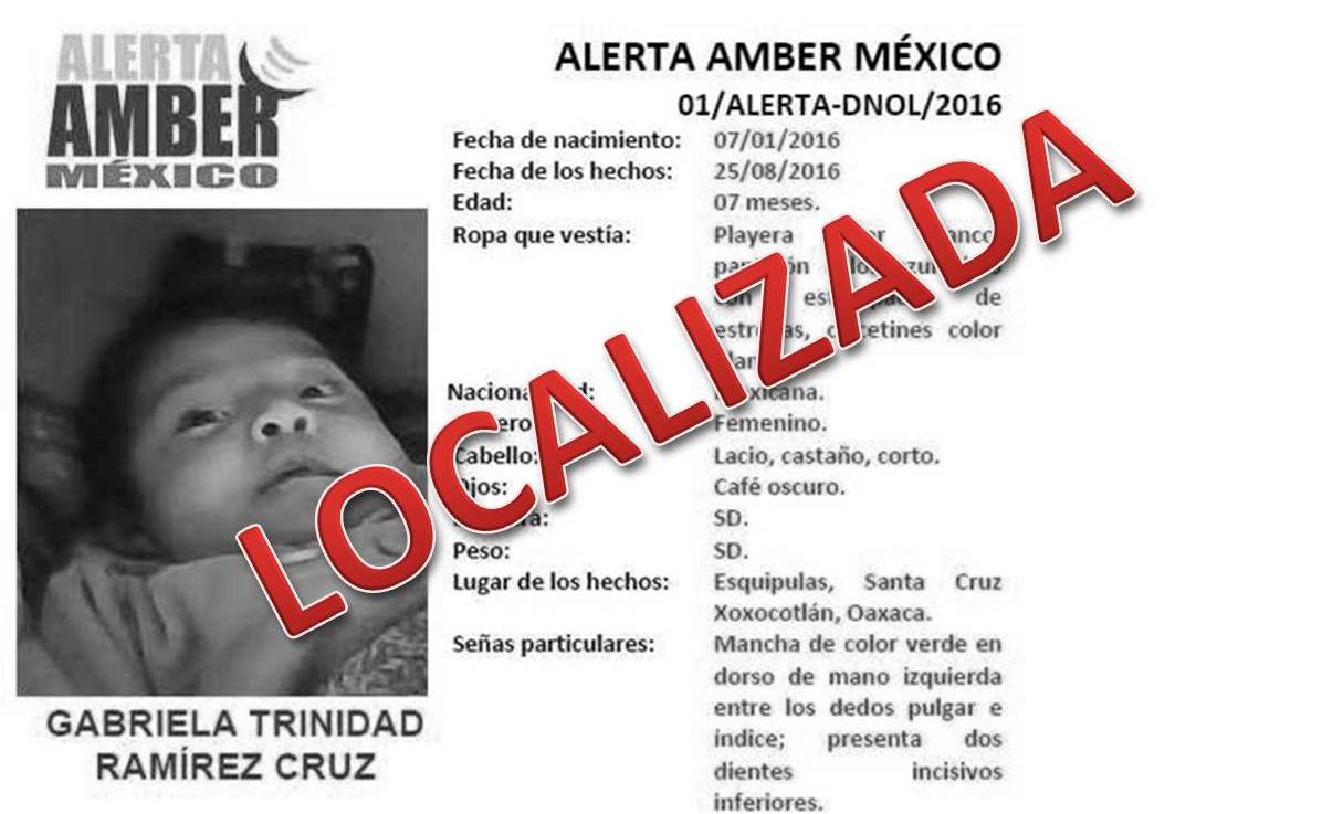 Desactivan Alerta AMBER por desaparición de la niña Gabriela Trinidad Ramírez Cruz