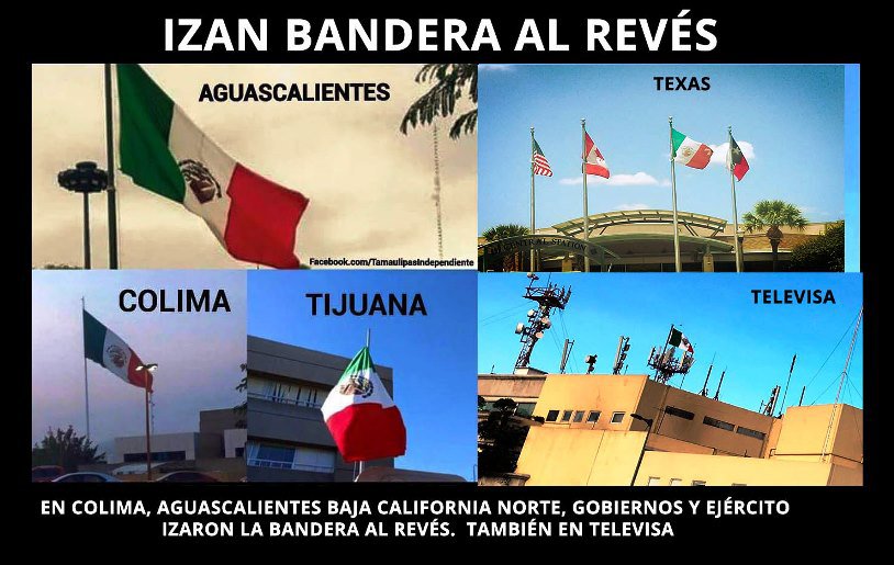 En al menos 7 casos confirmados, izan la bandera al revés