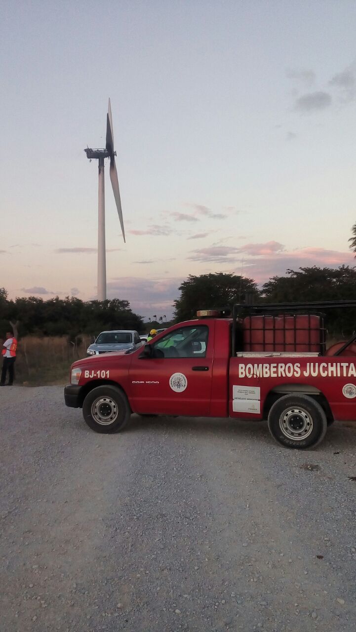Se quemó un aerogenerador del parque eólico Bii Ioxho en Juchitán