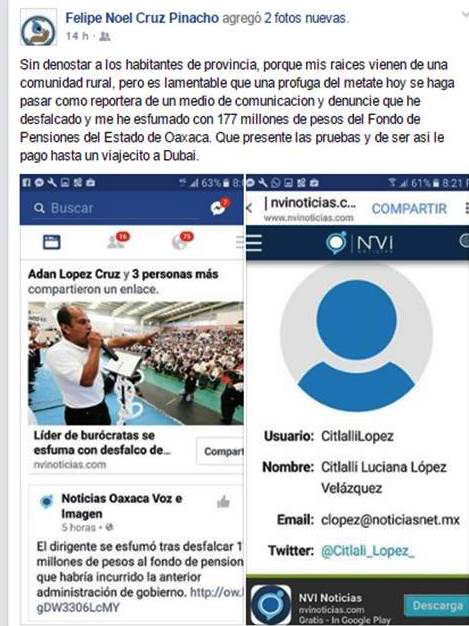 Líder de burócratas arremete contra reportera y la llama «prófuga del metate»