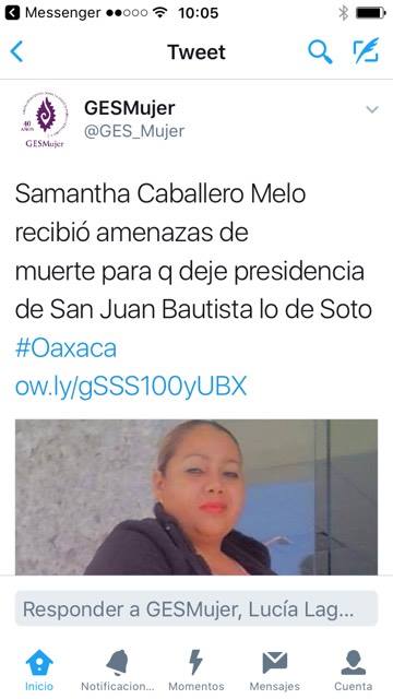 Presidenta de Lo de Soto, denuncia amenazas de muerte; con aval de la Segego, Sindico la pretende destituir, acusa