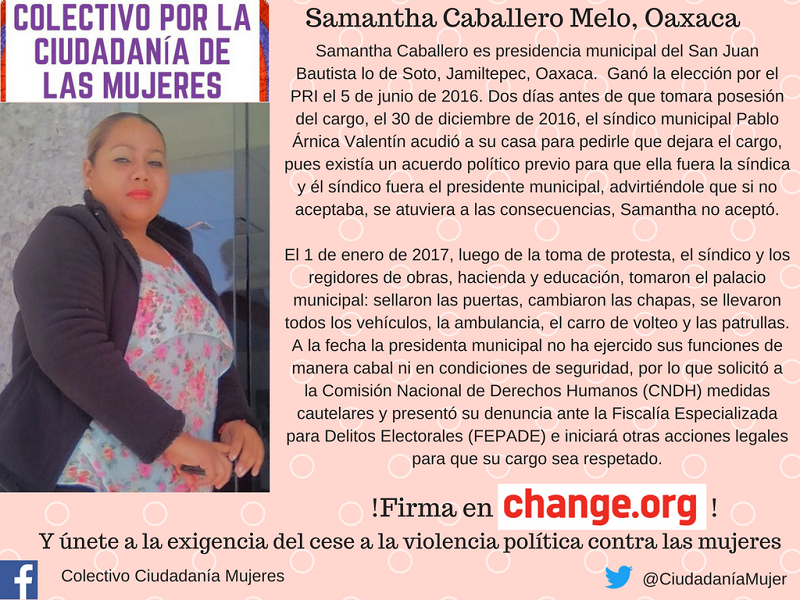 Inician campaña ¡Alto a la violencia política contra las mujeres!