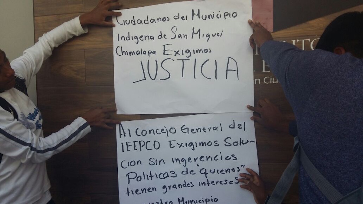 Zoques exigen sancionar al PRI por entrometerse en su elección municipal