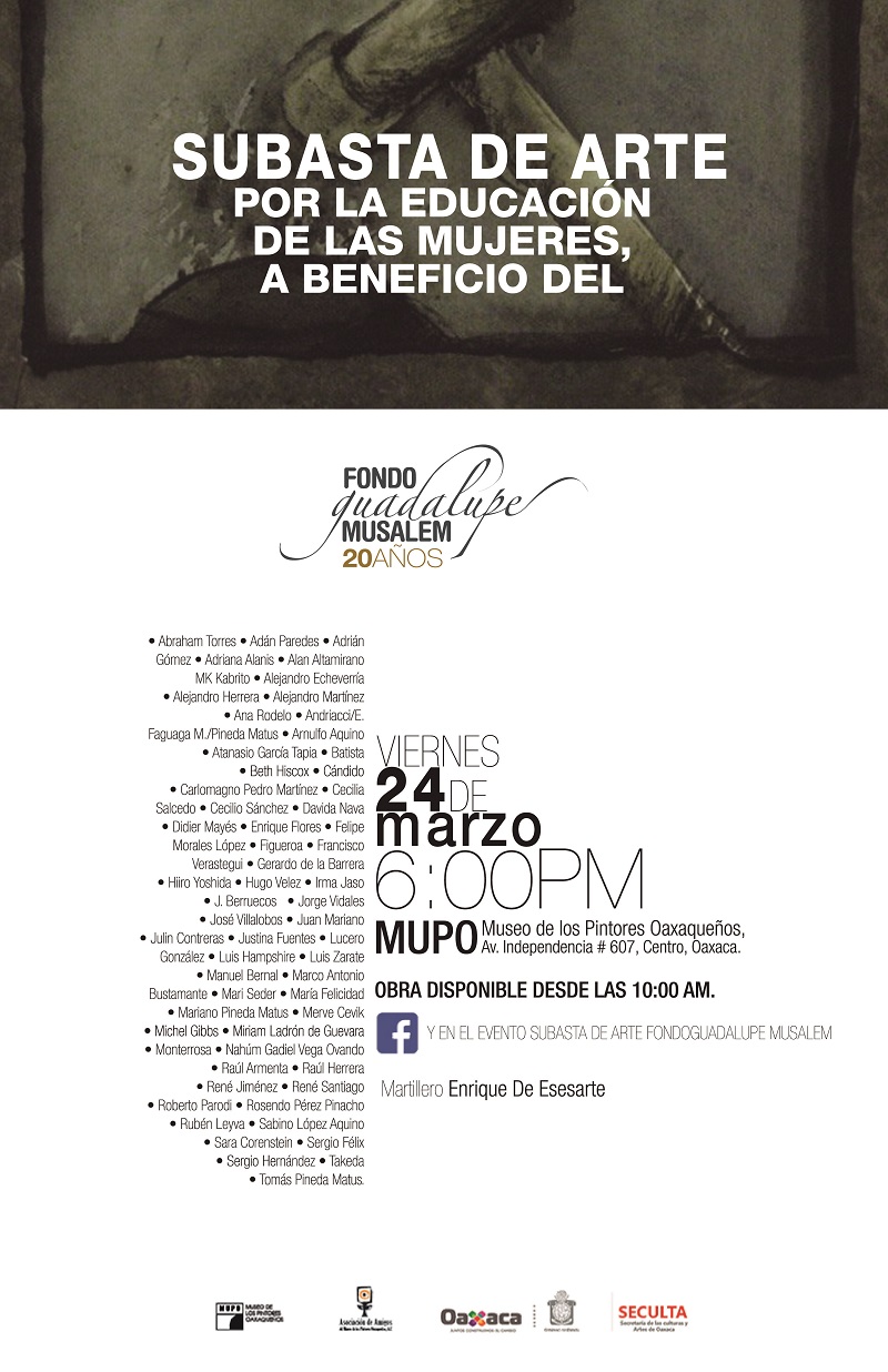 Subastarán obras de arte a beneficio del Fondo Guadalupe Musalem A.C.