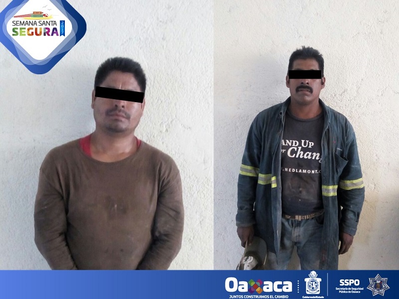 Detiene Policía Estatal a dos presuntos ladrones en Matías Romero