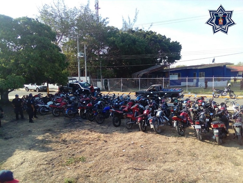 Asegura SSPO 141 motocicletas con irregularidades en el Istmo de Tehuantepec