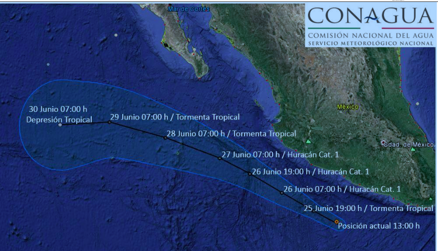 La tormenta tropical Dora no representa peligro directo para Oaxaca