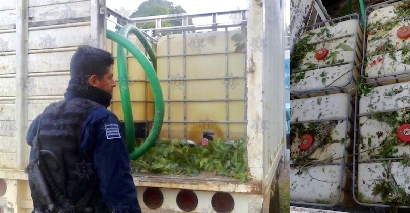 Localiza Policía Estatal vehículo abandonado con hidrocarburo