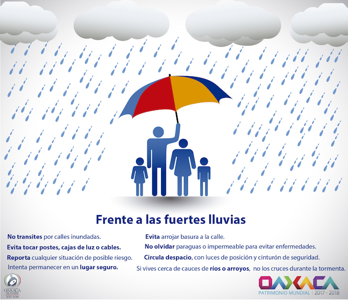 Convoca Protección Civil seguir recomendaciones ante lluvias en la capital