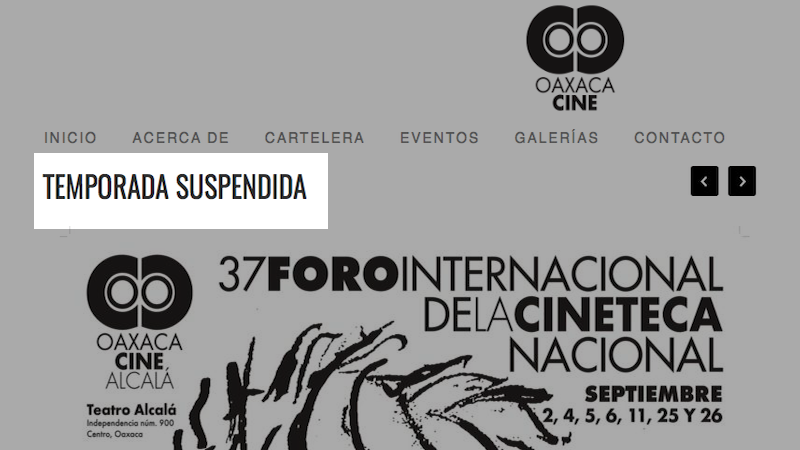 OaxacaCine suspende actividades en el Teatro Alcalá; falta dictamen tras sismo