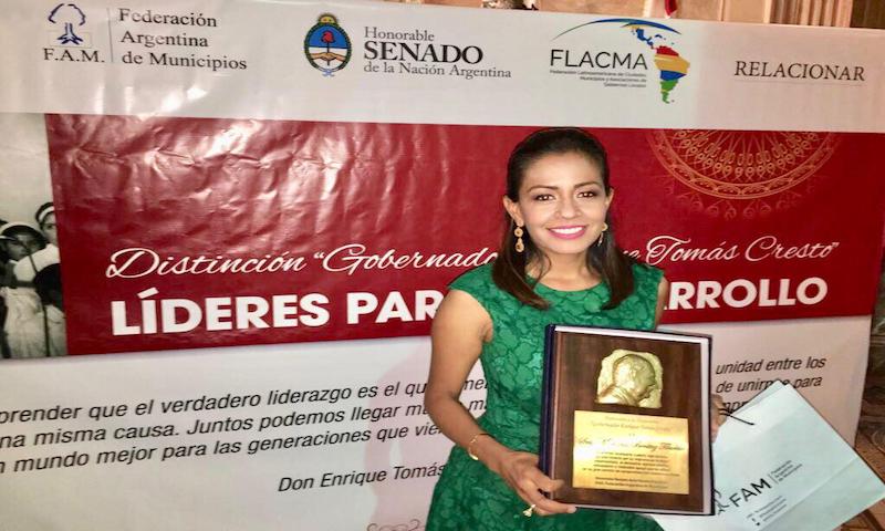 Senado de la Nación de Argentina reconoce a Mariana Benítez por su gestión a favor del desarrollo de Oaxaca
