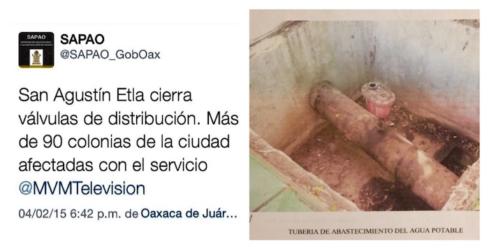 Desde 2015, SAPAO pidió a dueños de gasolinera de Brenamiel cambiar ducto que surte agua a la capital