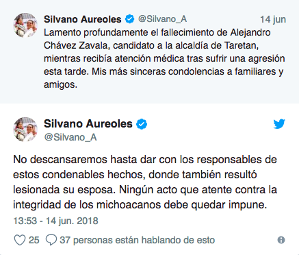Van 114 políticos asesinados durante el proceso electoral