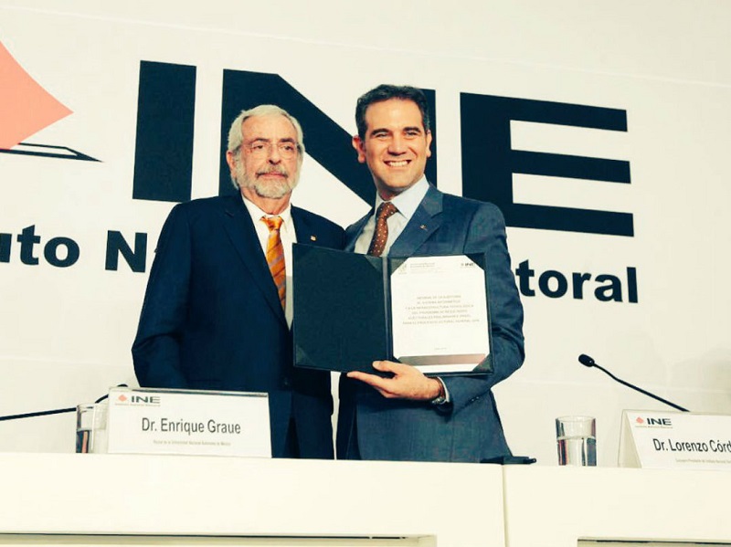 El rector de la UNAM entrega al INE auditoría del PREP que se usará en la jornada del 1 de julio