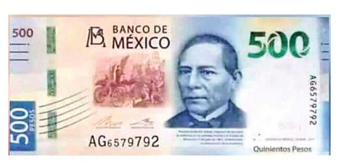 Benito Juárez es el rostro del nuevo billete de 500 pesos, anuncia Banxico