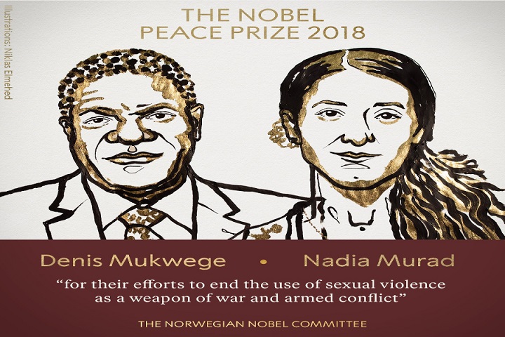 Premio Nobel de la Paz para defensora de tortura sexual Nadia Murad