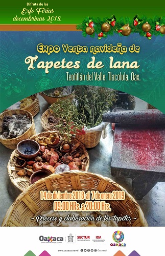 Celebra Teotitlán del Valle fiestas decembrinas con Expo Venta de Tapetes de Lana