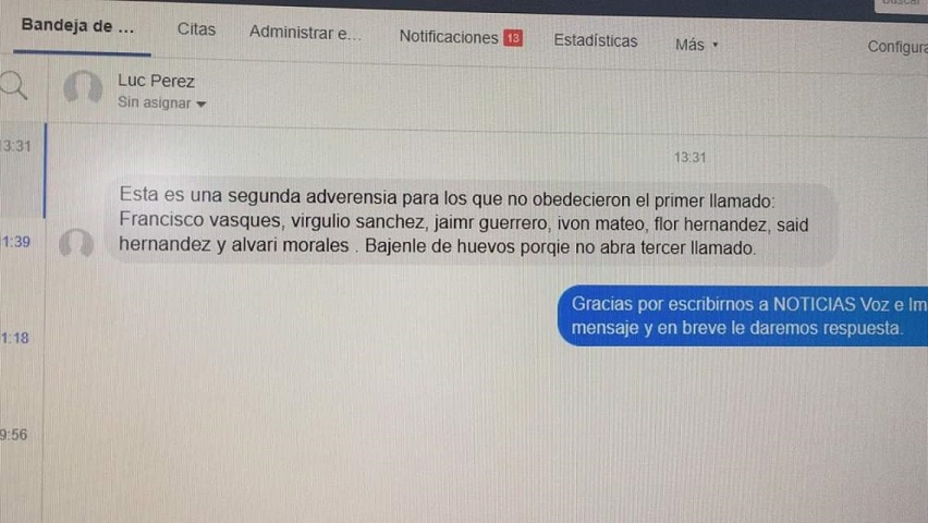 Amenazan a seis periodistas; «bájenle de huevos porque no habrá tercer llamado»