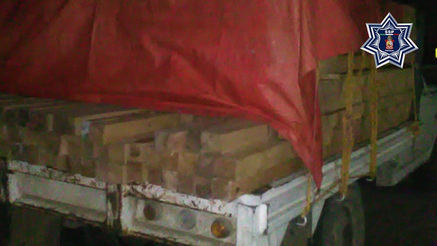Detienen a persona por no acreditar procedencia de material maderable