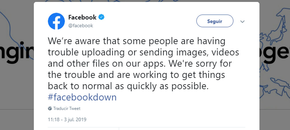 Facebook Down: se caen Facebook, Facebook MSN, Instagram y Whatsapp