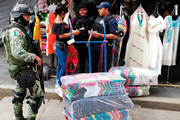 Policía Municipal y Guardia Nacional refuerzan vigilancia en el Centro Histórico de la capital