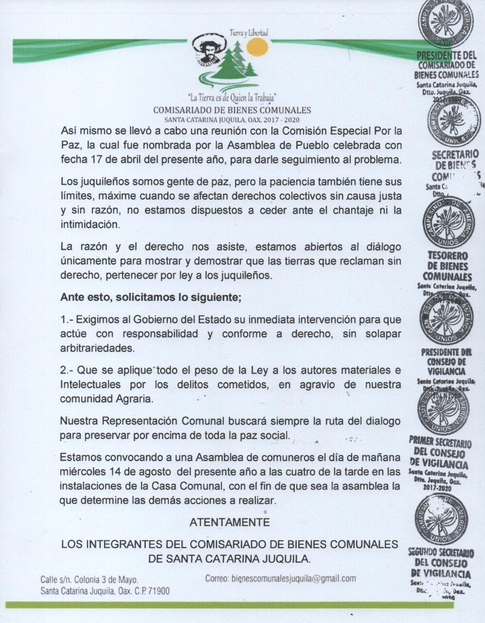 Yaitepec vuelve a atacar El Pedimento, Juquila; entidad pide apoyo federal