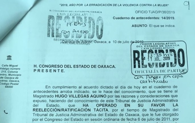 Presidente del Tribunal del JA viola la Constitución y se confronta con Murat, pide al Congreso no ratificar su propuesta de Magistrado