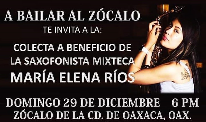 Realizarán una colecta más a favor de María Elena, saxofonista atacada con ácido