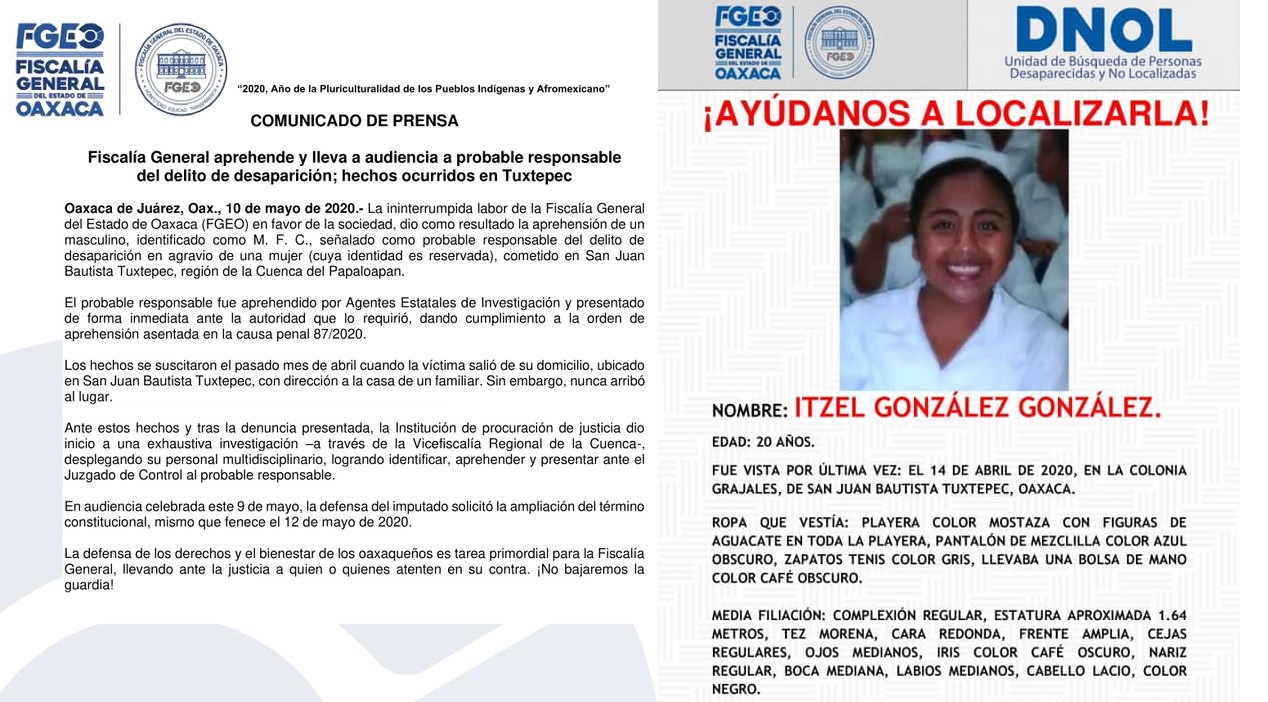 Tras presión de familiares, detienen a presunto implicado en desaparición de estudiante en Tuxtepec