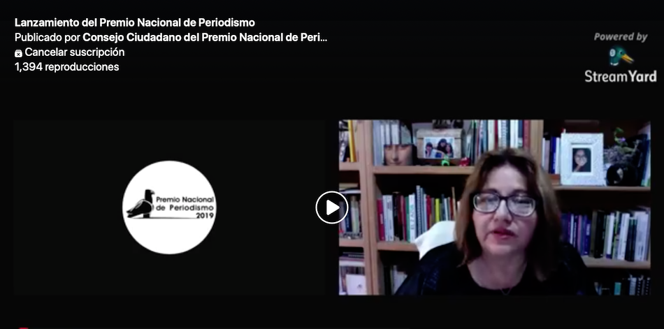 Soledad Jarquín encabeza jurado del Premio Nacional de Periodismo 2019