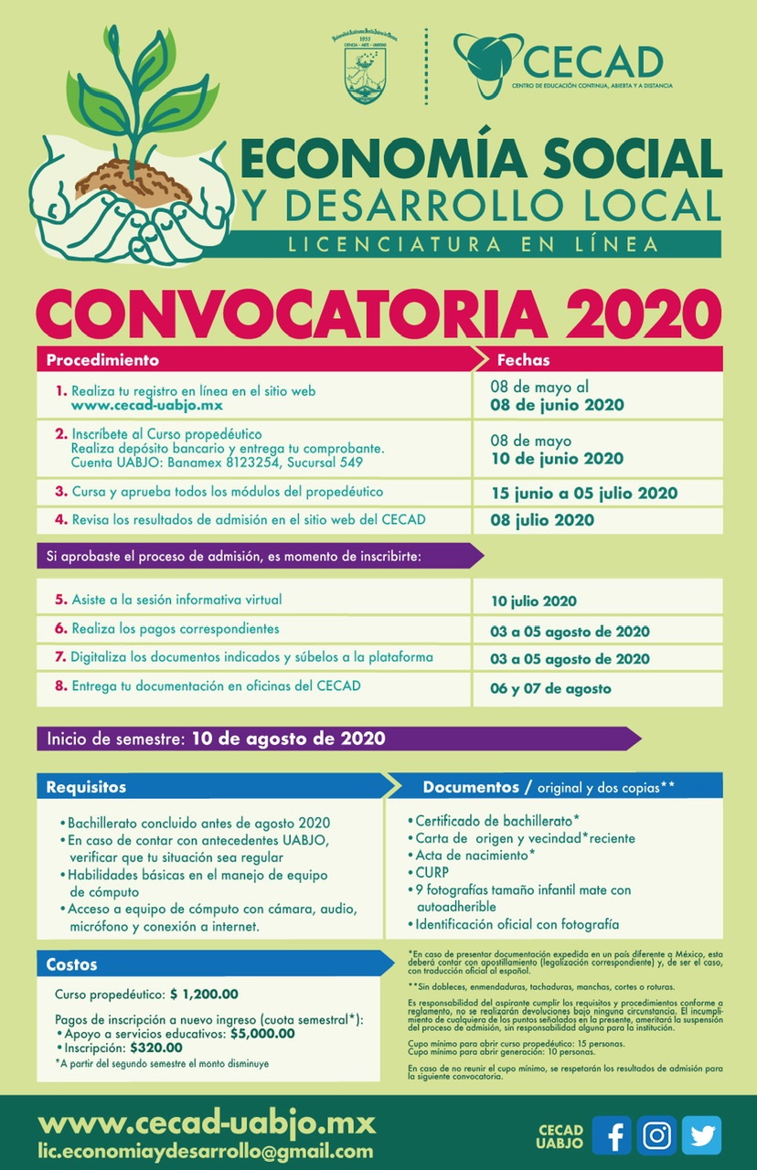 El CECAD-UABJO abre inscripciones a bachillerato, licenciatura y maestría en línea